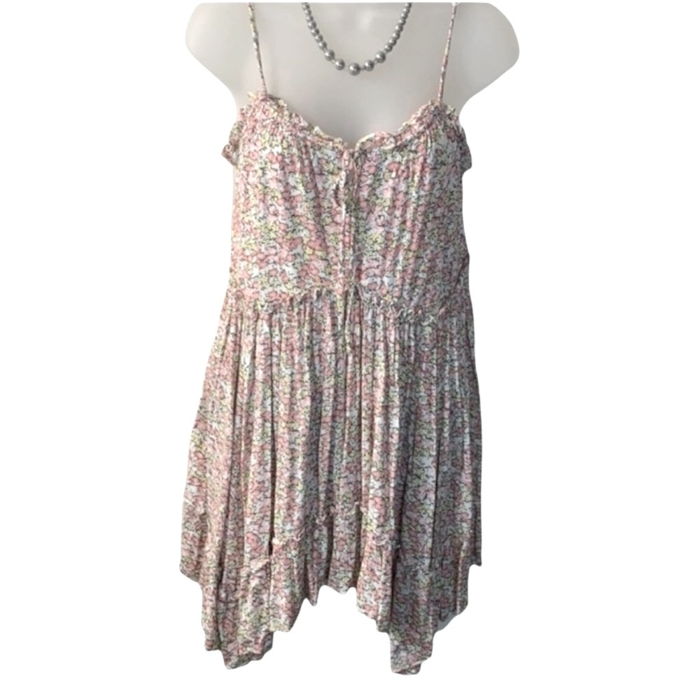 SCOOP RUFFLE HEM SHORT DRESS